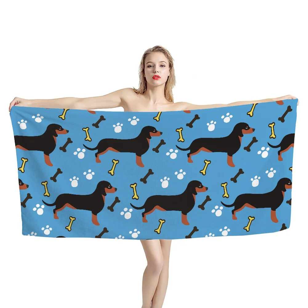 Мультяшные такса собака Детские банные полотенца Милая собачья лапа и кость