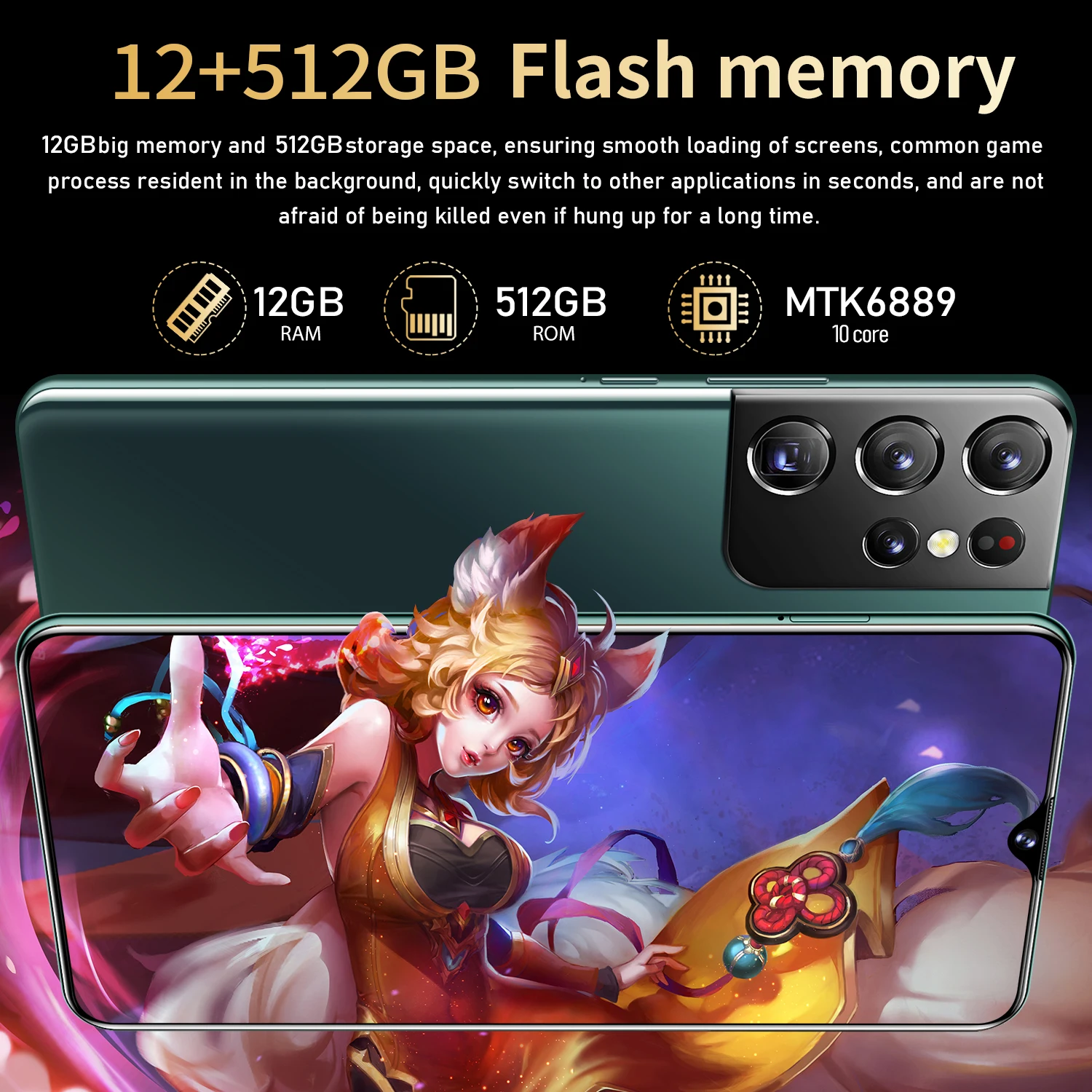 Смартфон глобальная версия S21U 6 7 дюйма Android 10 12 Гб ОЗУ 512 ПЗУ 6800 мАч разблокировка
