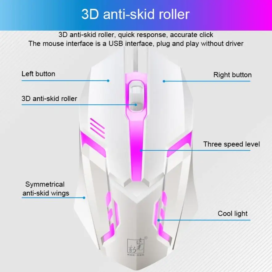 

Wired Gaming Keyboard and Mouse Set With RGB Backlight Colorful LED Luminous Gamer Mechanical Keyboard Mouse For PC Laptop