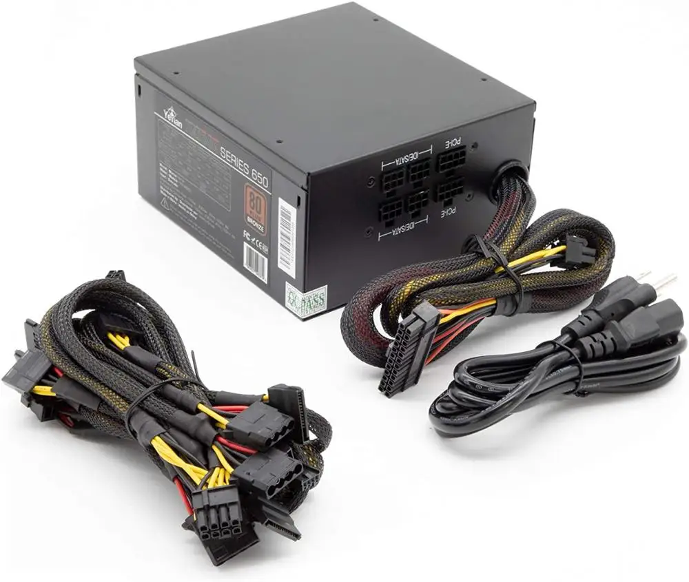 Yeian Райден 80 плюс Бронзовый RGB 650 серии источника питания 12V 650W черный (YFR-46201) |