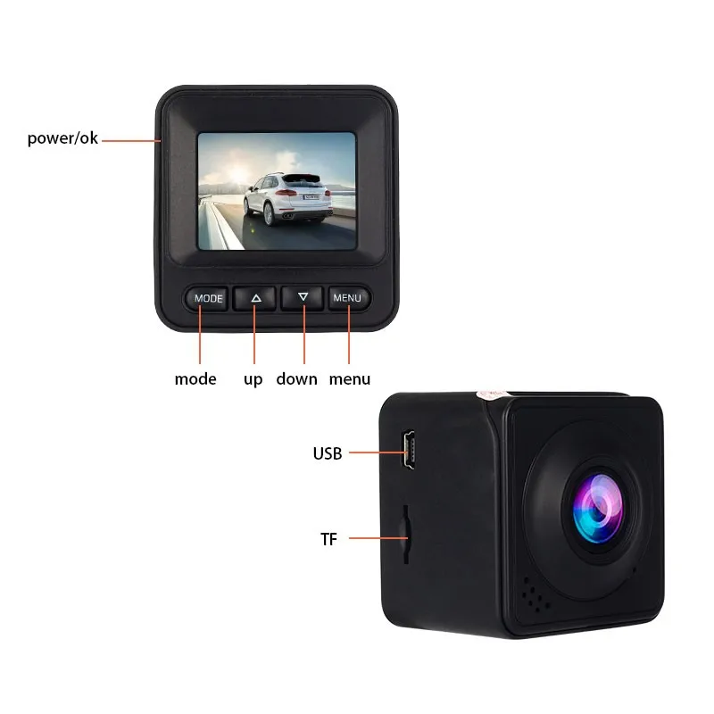 Новинка 1,5 дюймов Мини Автомобильный видеорегистратор Dashcam 1080P Full HD Авто видеорегистратор 170 градусов широкоугольный видеорегистратор квадратный скрытый Автомобильный видеорегистратор