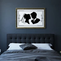 best selling wedding couple in frame wall sticker decal wedding sticker home bedroom wall art decoration a00674