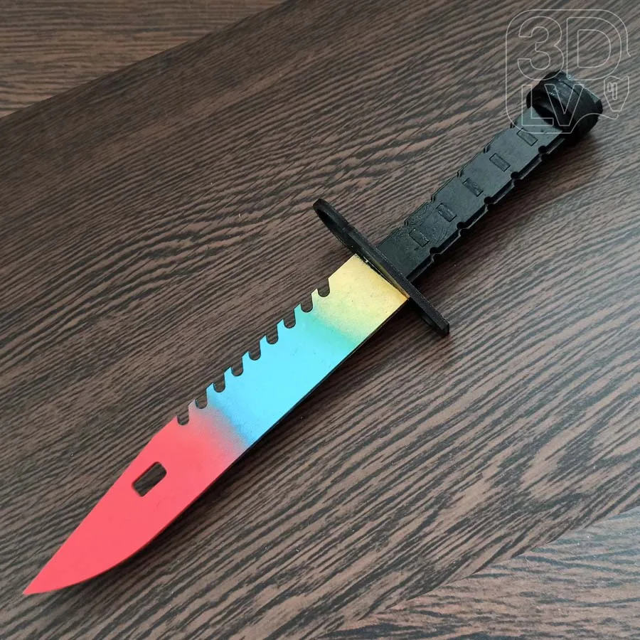 Нож M9 USA США M 9 CS:GO дерево фанера 1:1 Собранный и окрашенный с наклейками