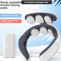 6 head cervical massager electromagnetic pulse massage neck protector smart heating physiotherapy neck relaxation pain relief