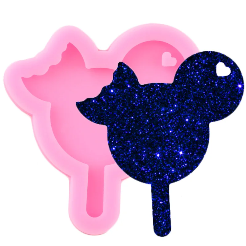 Блестящая силиконовая форма для мыши брелоки брелока подвеска полимерная глина