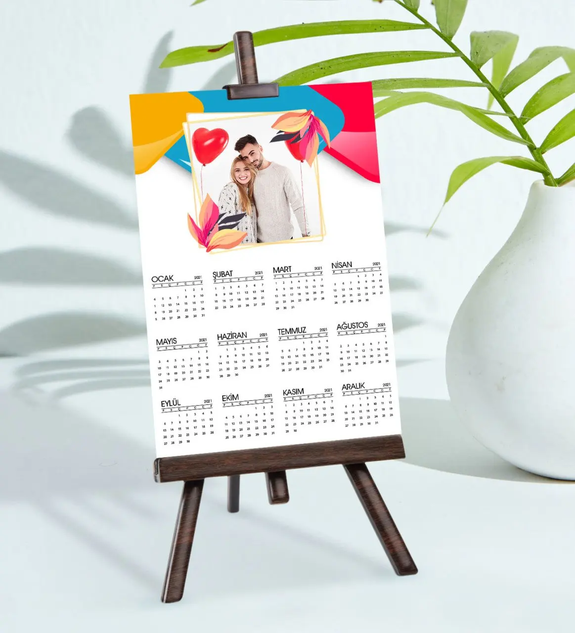 

Personalized 15x21 cm Photo Board Easel 2021 Calendar-7