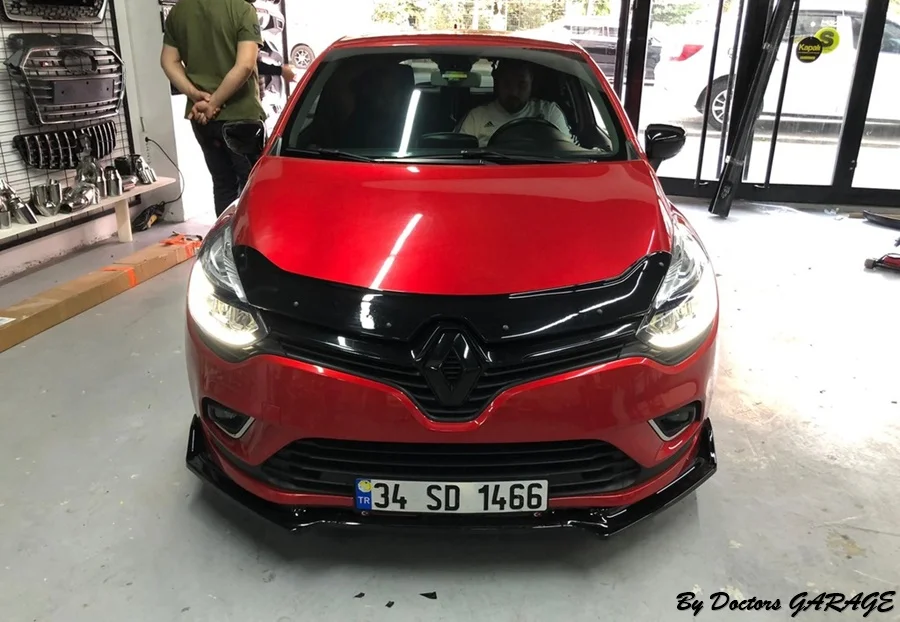 Насадка На передний бампер для Renault Clio 4 2012 2013 2014 2015 2016 2017 2018 2019 глянцевый черный