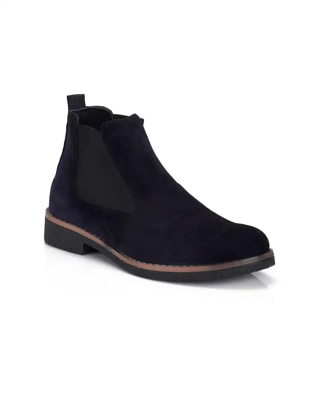 Мужские бархатные ботинки черные высокого качества. Бесплатная доставка.