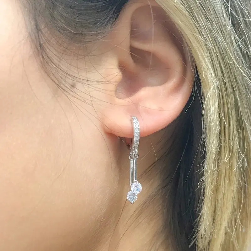 

Imported Stone Dangle Silver Ring Earrings