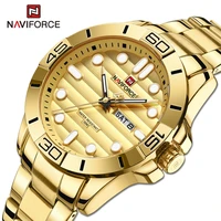 luxury brand naviforce watch men luminous gold big dial waterproof wristwatches stainless steel business clock relogio masculino