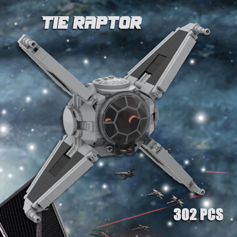

TIE Space Fighter Raptor Interceptor Minifig Scale Bricks Model MOC Star Movie Series Building Blocks Kids DIY Toys Children