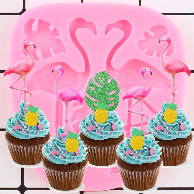 

Flamingo Silicone Molds Turtle Leaf Candy Chocolate Fondant Moulds DIY Party Cake Decorating Tools Pastry Mold For Baking