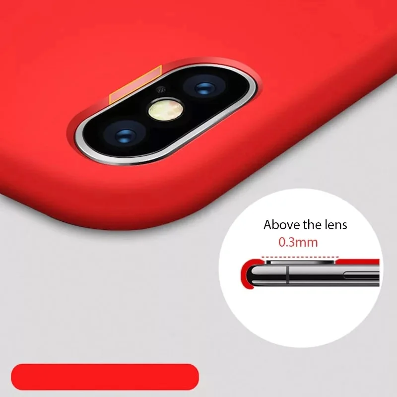 Жидкий силиконовый чехол для iPhone 7 8 Plus мягкий задний протектор с высоким