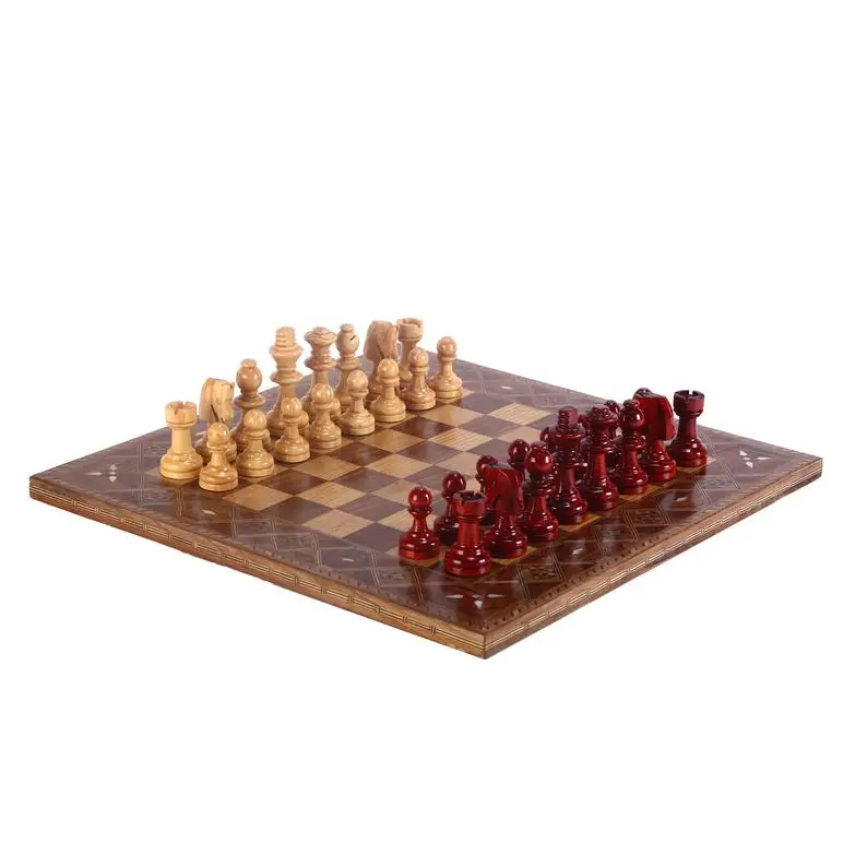 Boxwood Staunton Chess Set for handmade Pieces and Natural Solid Wooden Chessboard with Original Pearl Around Board King 9cm | Спорт и