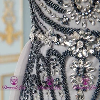 Charming Crystal Evening Dress Beaded Sparkly Evening Dresses Vestido de festa Long Elegant Prom Dress robe de soiree Party Gown