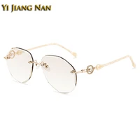 female diamond trimmed rimless gafas pure titanium optical prescription glasses frame eyeglasses spectacle eyewear for women