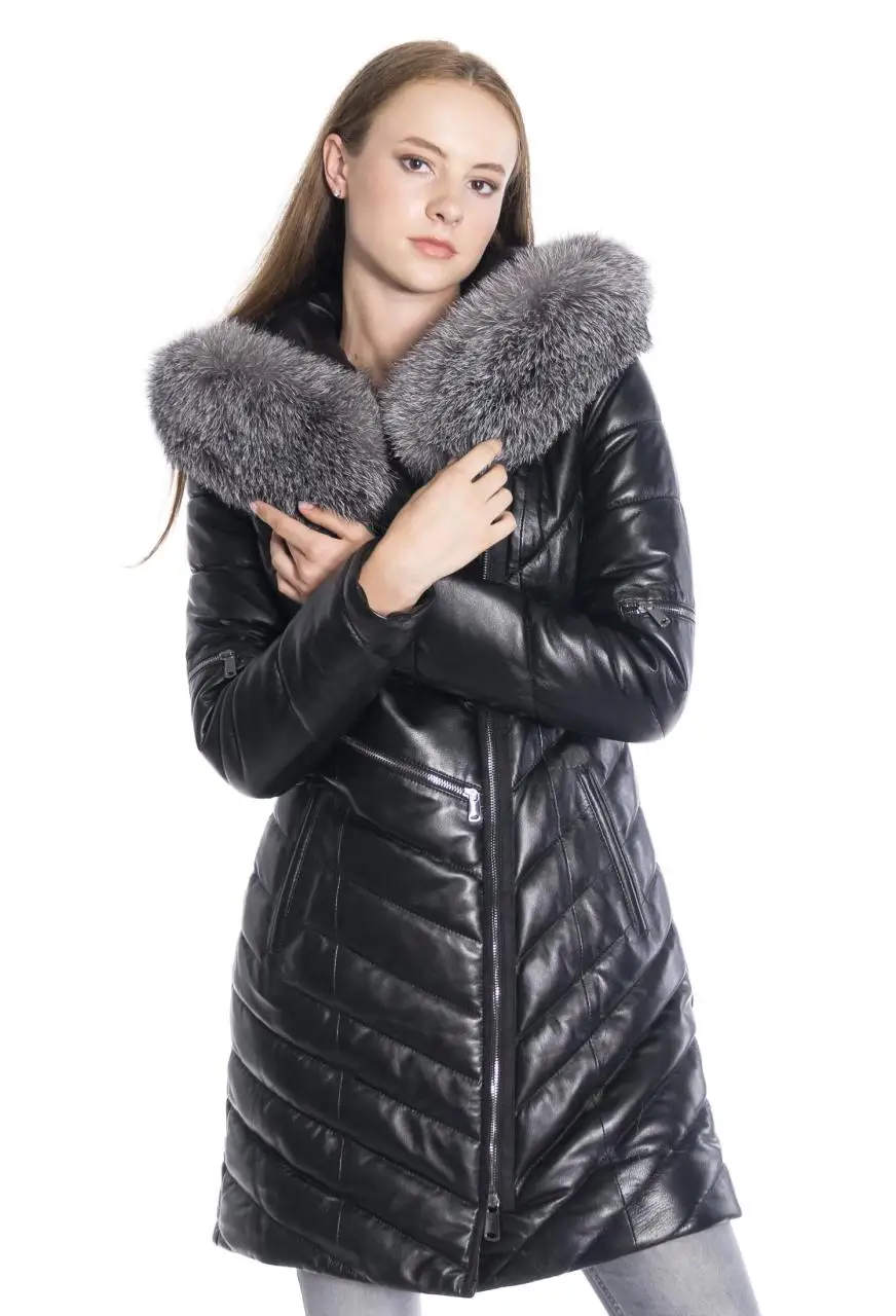 Women winter leather jacket winter Leather Jacket Genuine Real Leather Jacket leather Coat lambskin coat Female Parka Genuine