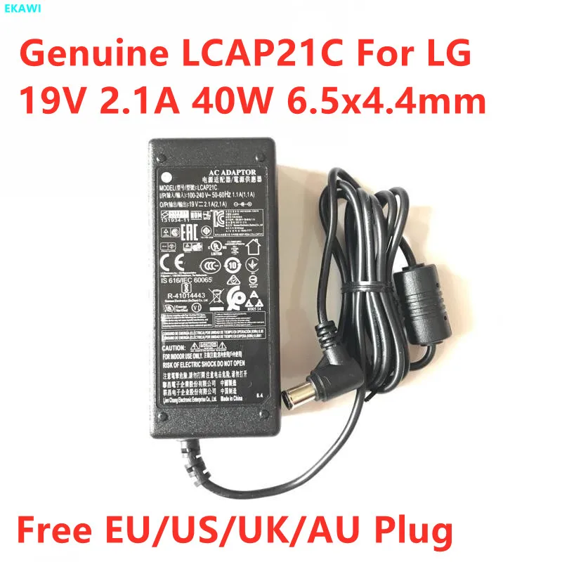 Оригинальное зарядное устройство 19 в 2 1 а 40 Вт LCAP21C LCAP25B ADS-45FSN-19 AC для LG ЖК-монитора