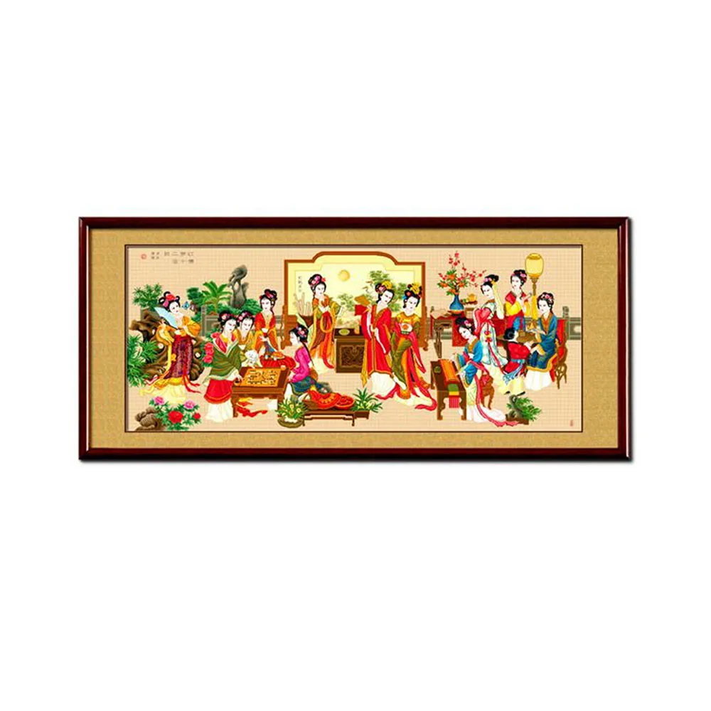 Романтичный пейзаж в восточном стиле Азиатский мотив древние красоты с четырьмя