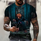 Мужская камуфляжная футболка с 3D-принтом, в стиле Харадзюку