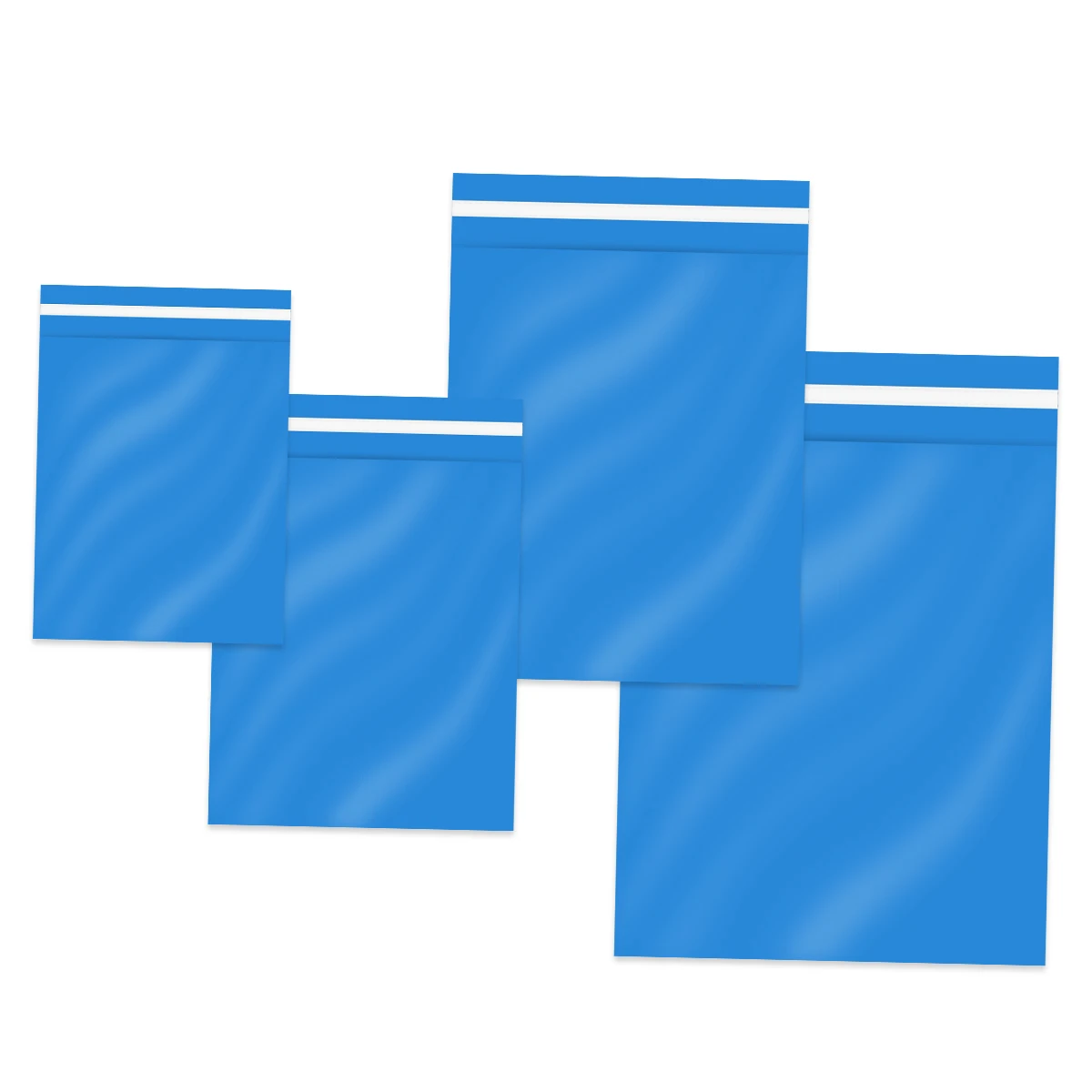 Синие пластиковые пакеты для почтовых отправлений полиэтиленовые с