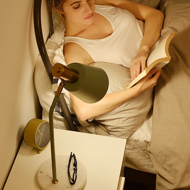 

MKBNG Nordic style bedroom simple stone table lamp post-modern light luxury creative romantic desk macaron bedside lamp