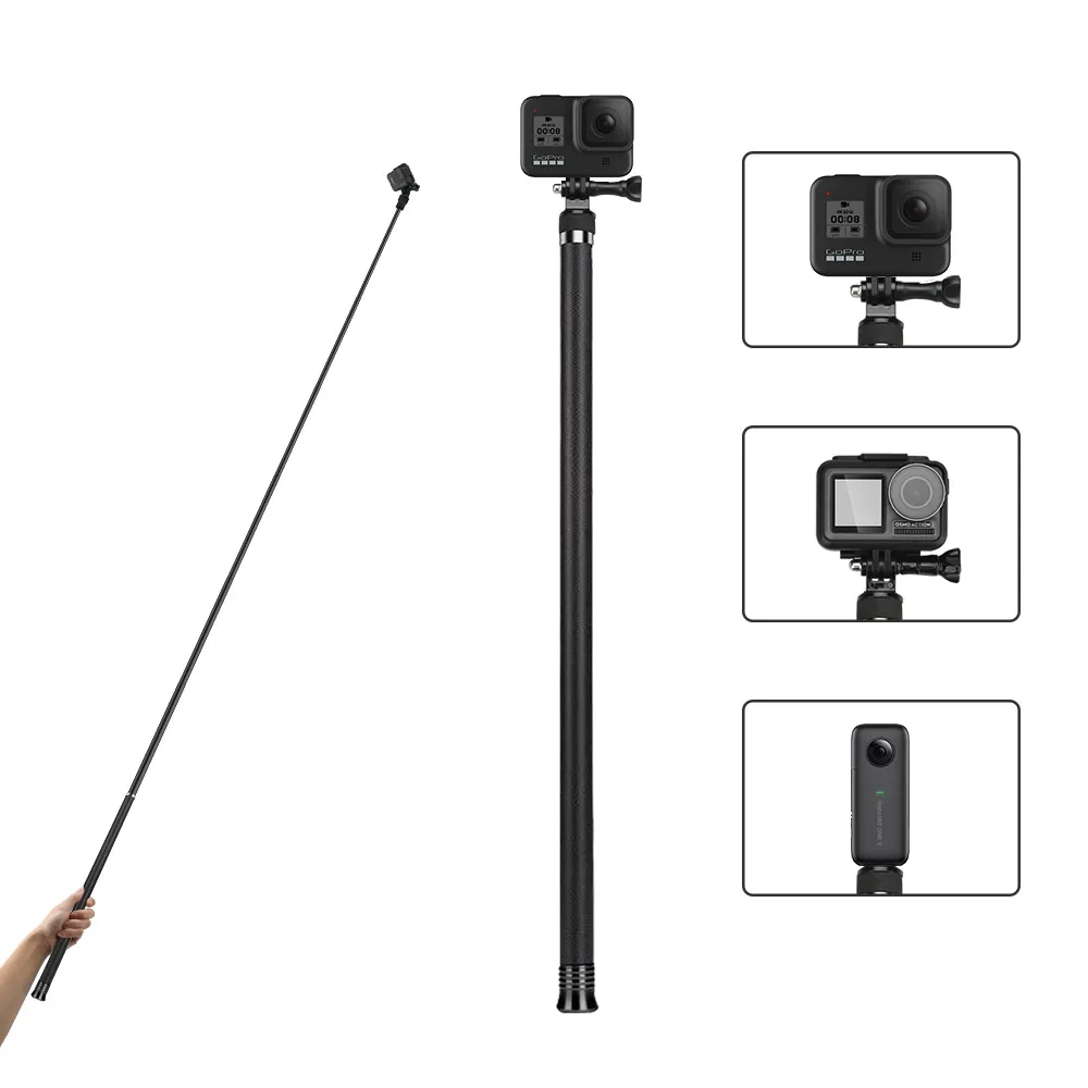 

TELESIN 2,7 м углеродное волокно ультра длинная селфи палка для GoPro Hero 10 9 8 7 6 5 4 Insta360 ONE X DJI OSMO экшн-камера монопод