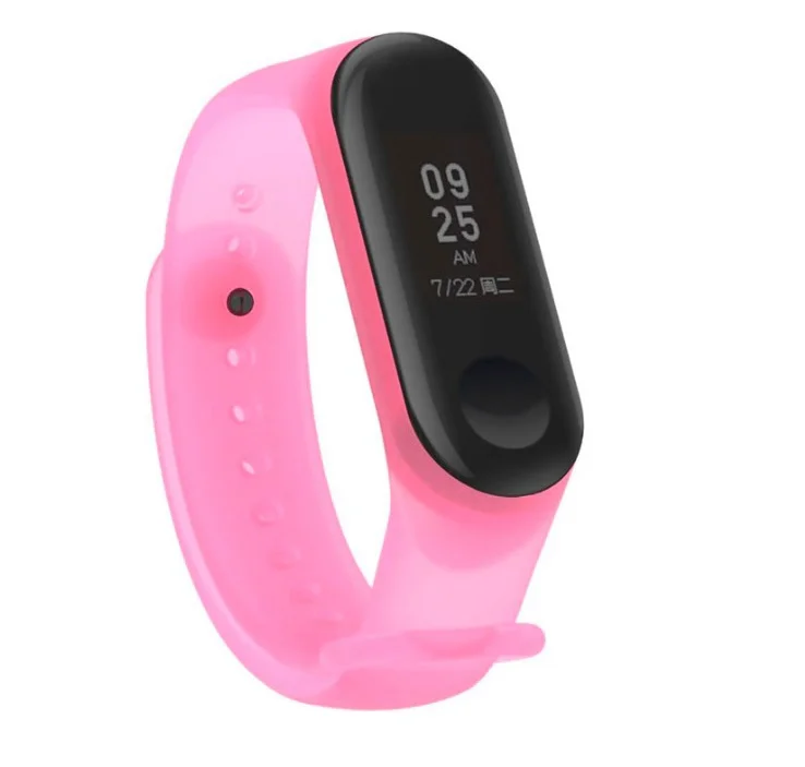Ремешок для Mi Band 3/4 transparent silicone loop розовый|Ремешки часов| |