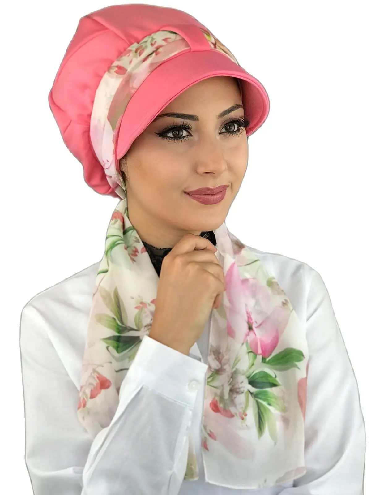 

New Fashion 2021 Islamic 1headscarf Turban Women's Seasonal Scarf 1headscarf Bonnet One-piece Foulard Pink Scarf Şapka Bone