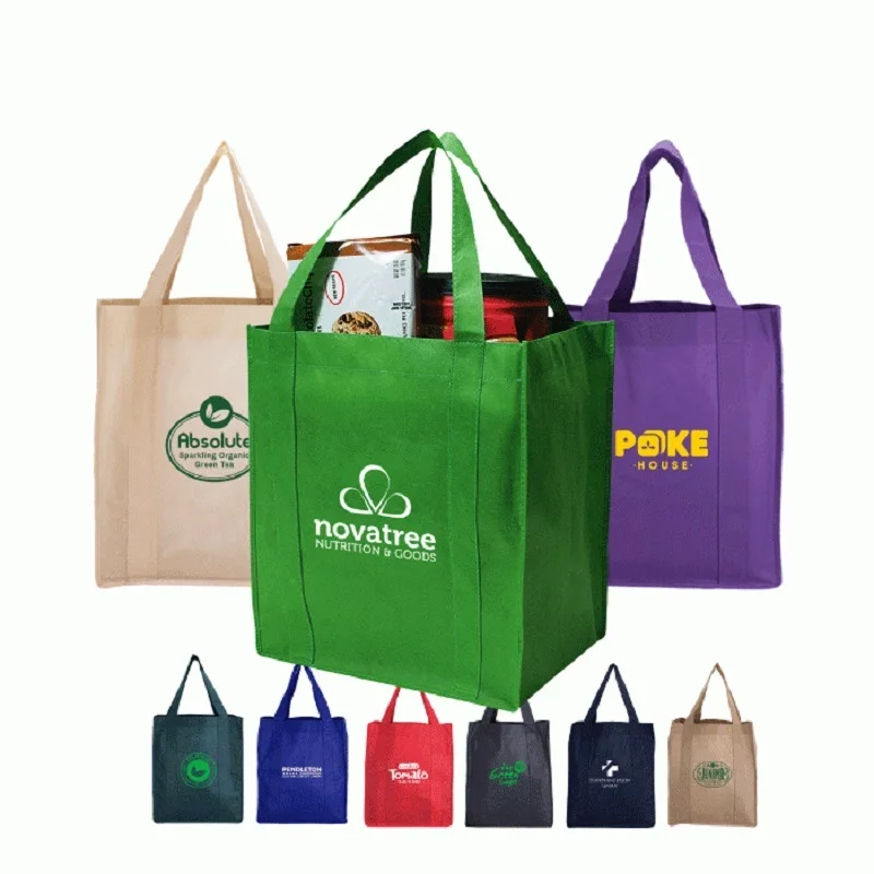 1000 шт./лот складные продуктовые сумки нетканые хозяйственные 32 х38 х22 см