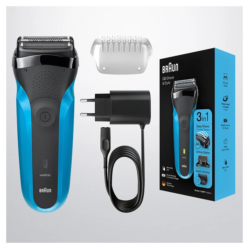Электробритва Braun Series 3 Shave&ampStyle 310bt + насадка-триммер и 5 гребней | Бытовая техника