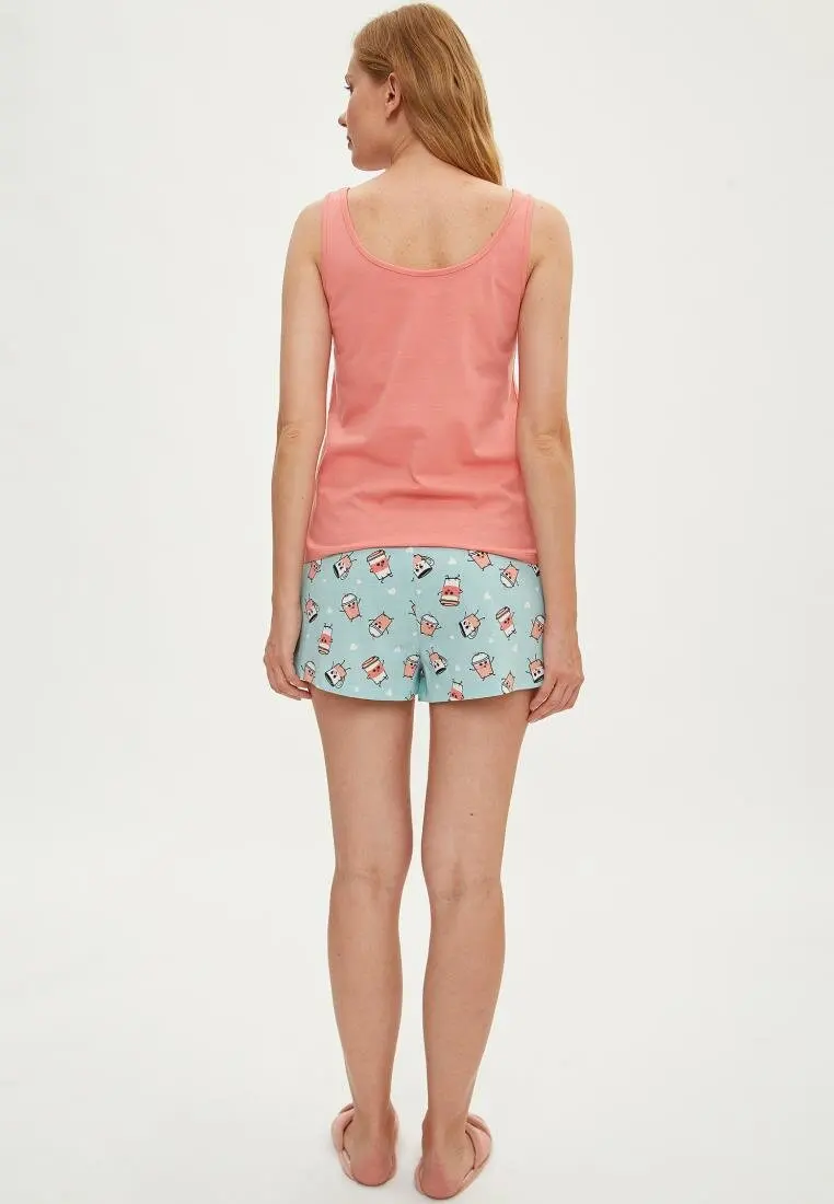 DeFacto летние женские шорты на бретелях трикотажные комплекты Дамский