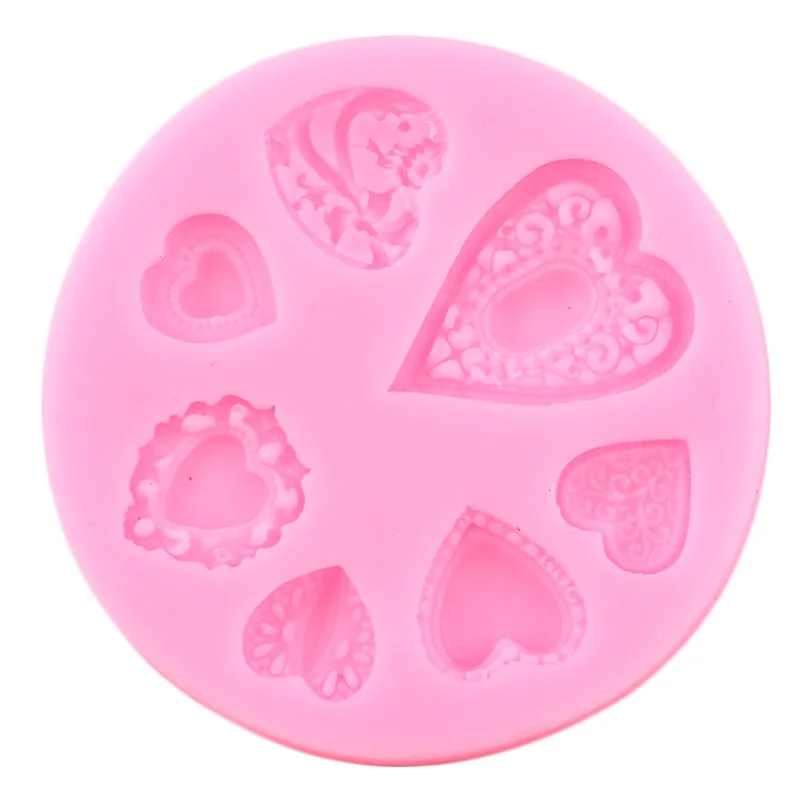 Силиконовые формы с сердечками и драгоценными камнями форма для шоколадных