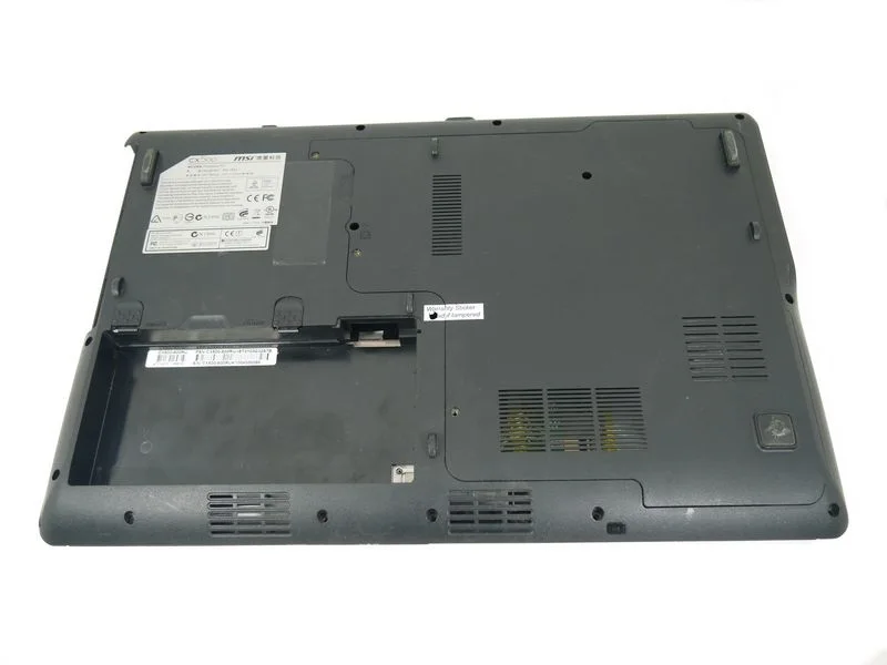 Нижняя часть корпуса от ноутбука MSI CX500 (черно серая) уценка|Комплектующие для