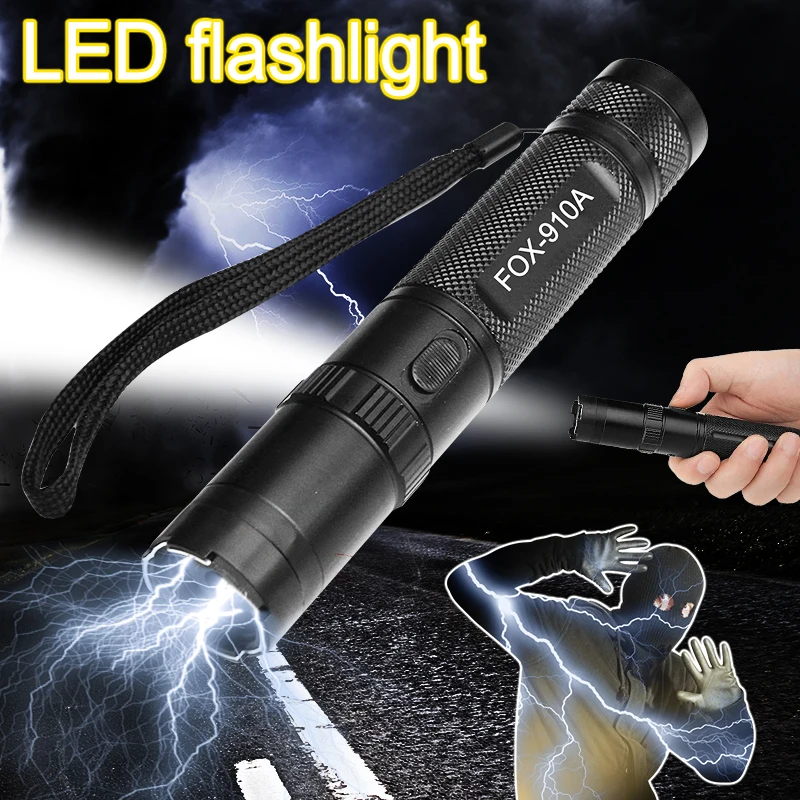 

LED Flashlight Ele ctric Power Shoc Stick Portable Strong EDC Security Guard Self-defense Mace Outdoor Emergency Safety Tools