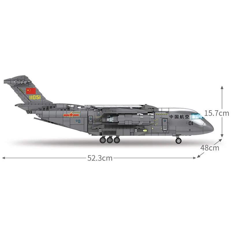 

Military War Weapon China's Y-20 Transport Aircraft Model Bricks Building Blocks Toys for Children Boys Kids Gifts 1254Pcs
