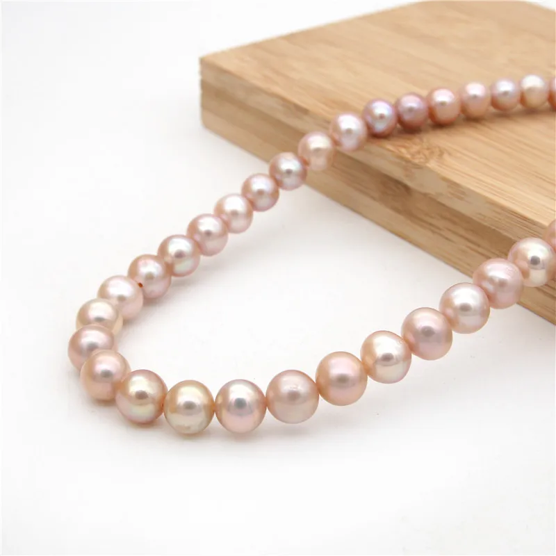 

Natural Real Fresh Water Pink Pearl Beads Near Round 7-8mm Jewelry Craft Findings For Making Bracelet Necklace Earrings