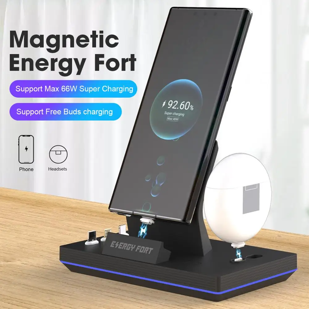 11th gen 3 in 1 65w magnetic fast wireless charging dock energy fort for huawei 5a quick watch headset charger gt2 for iphone 13 free global shipping