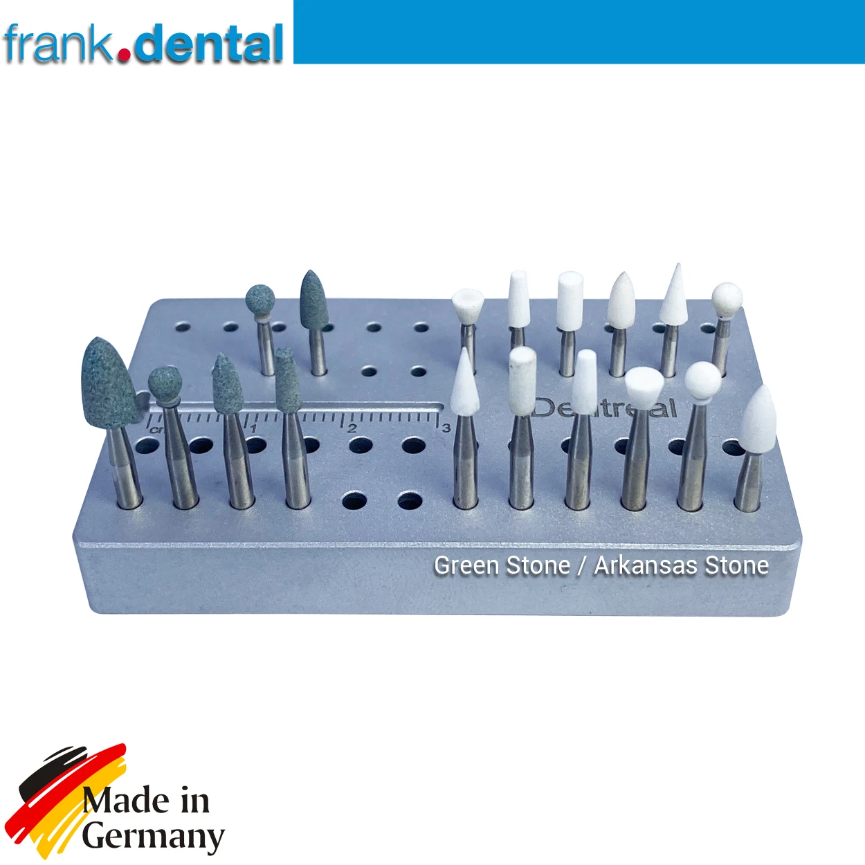 Frank Dental Green Stone Dental Burs - Arkansas Stone Dental Burs - All together kit