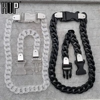 hip hop 2pcs kit acrylic chain buckle necklace rock punk transparent chain choker brcelet necklace for men women jewelry