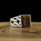 Турецкий Стиль реальные 925 стерлинговый серебряный с натуральным камнем, кольцо для мужчин, Aqeeq циркониевые ювелирные изделия из оникса Модные Винтажные подарки для мужчин аксессуар