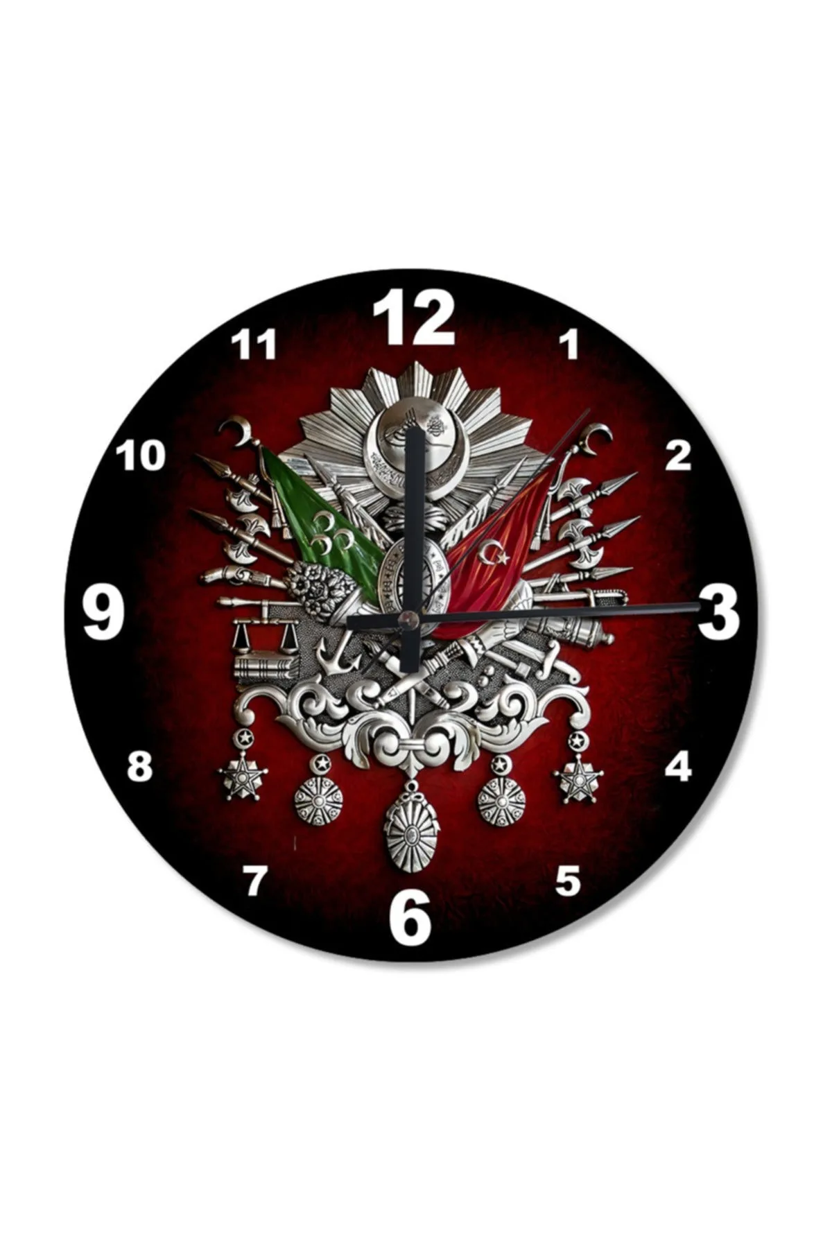 

30 cm Diameter Ottoman Tughra Decorative Wooden Wall Clock Home Decoration Gift Classy Stylish Clock