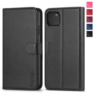 Black TUCCH чехол-кошелек для iPhone 11 Pro 5," отделения для карт противоударный чехол ID держатель для карт чехол 360 Защитный чехол - Цвет: Black