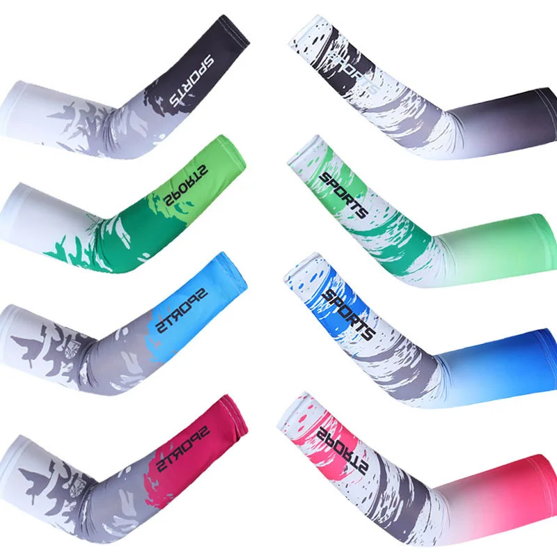 

2Pcs Ice Silk Sunscreen Sleeves Men Women UV Protection Breathable Cool Arm Cover Summer Outdoor Sports Arm Guard Warmers