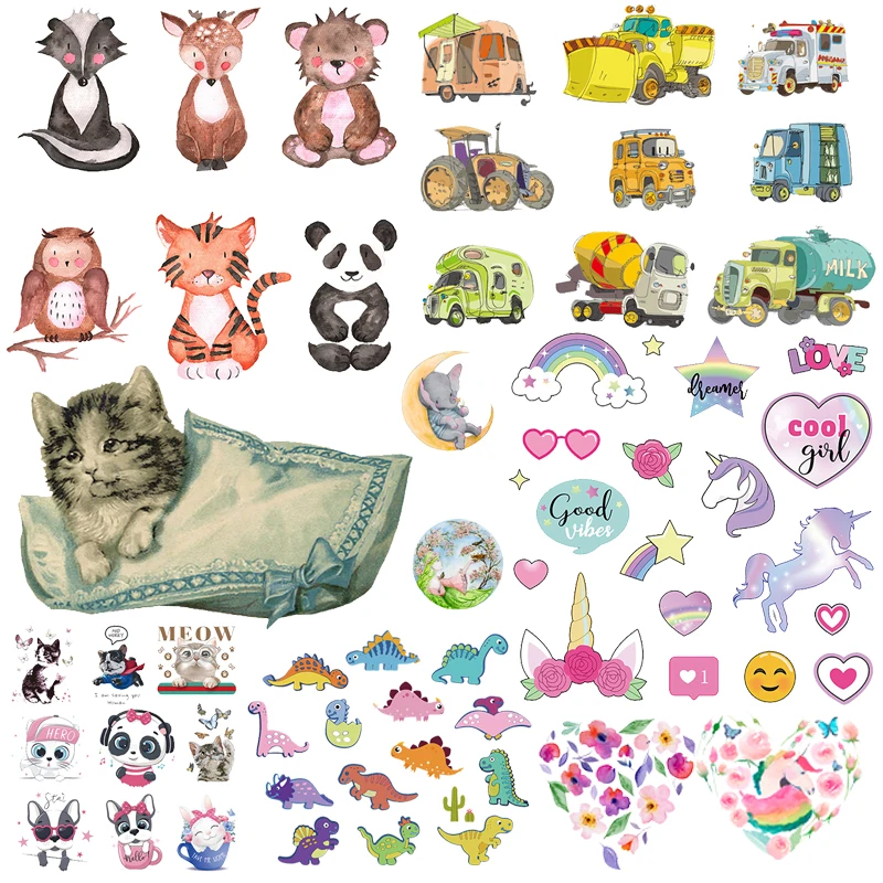 

Nicediy Cute Animal Cat Applique Iron On Transfer Patch Patches Cartoon Stickers Iron On Transfers For T-Shirt Hoodies Clothing