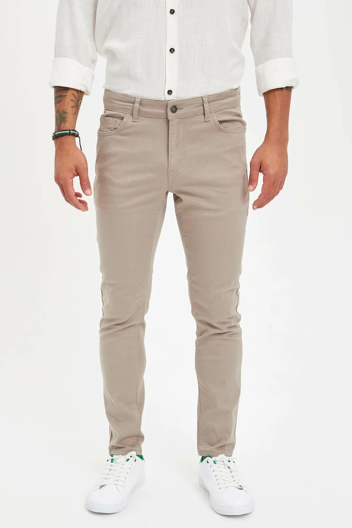 Дефакто осенние мужские модные прямые длинные штаны для мужчин однотонные