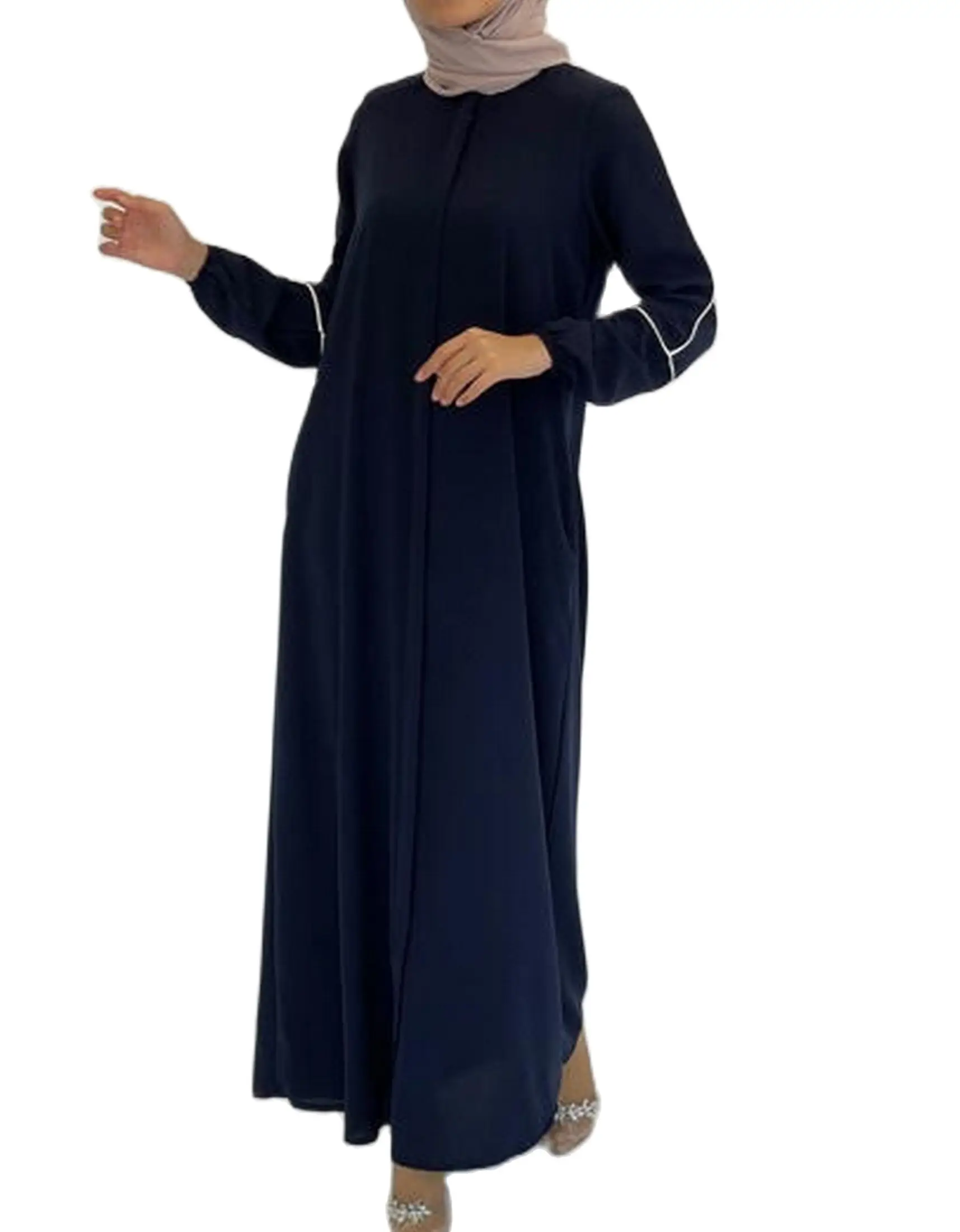 

Турецкое платье Kadını, Турецкая мягкая ткань, Турецкая ткань, terletmez ручки, полосатая новая 148 см длинная мусульманская женская абайя