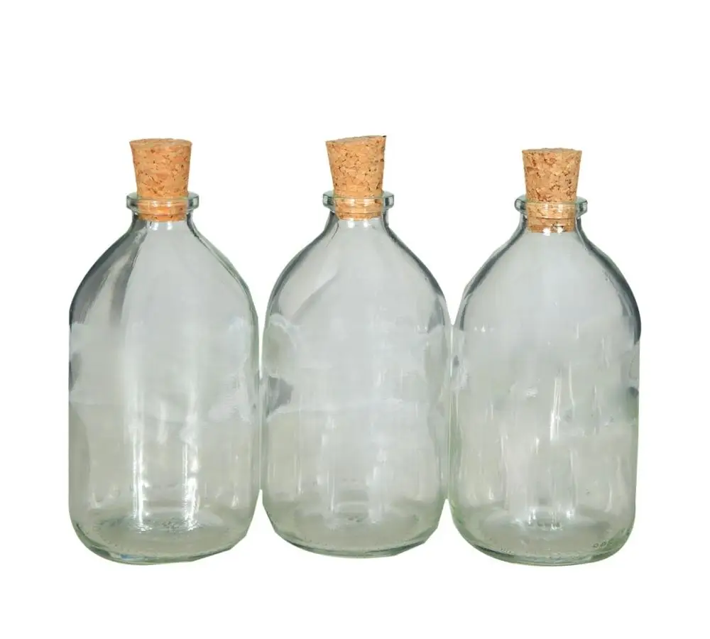 

3 Piece Bottle Glass Mushroom Lid Lemon Vinegar Spice Set 50 cc