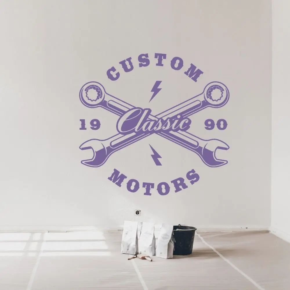 New Hot Custom Classic Motors 1990 Silhouette Wall Sticker Car Service Garage Workshop Art Decoration A001429 | Дом и сад