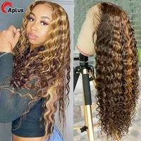 30inch hd deep wave lace frontal wig loose wave lace front human hair wigs 13x4 honey blonde lace front wigs for black women